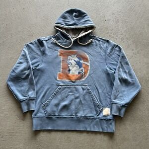 Retro Sport Denver Broncos Sweatshirt Size Medium Blue Hoodie NFL Football